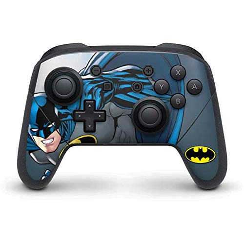 Skinit Decal Gaming Skin Compatible with Nintendo Switch Pro Controller - Officially Licensed DC Comics Batman Ready for Action Design