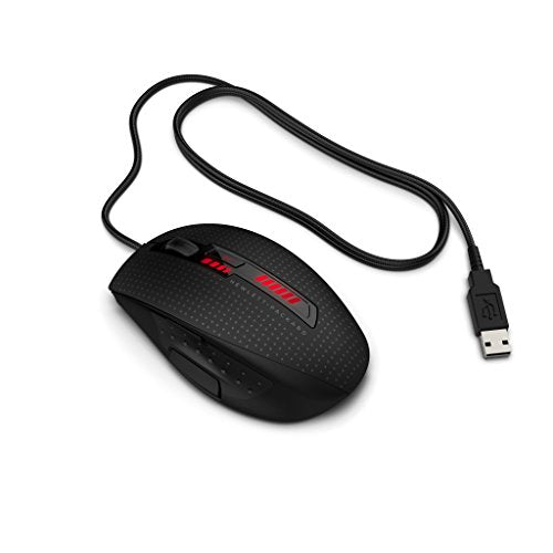 HP Omen X9000 Wired USB Gaming Mouse - 400-8200 DPI, Optimized Mechanical Switches, Customizable Buttons, Black