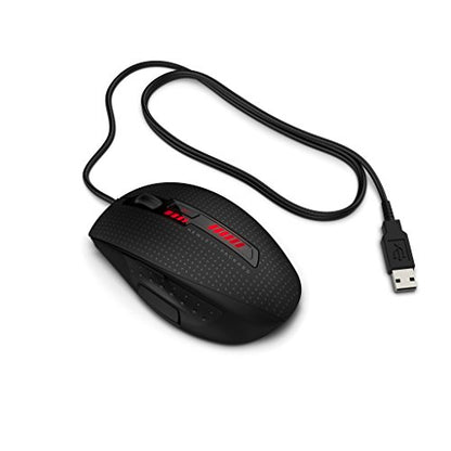 HP Omen X9000 Wired USB Gaming Mouse - 400-8200 DPI, Optimized Mechanical Switches, Customizable Buttons, Black