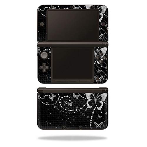MightySkins Carbon Fiber Skin for Nintendo 3DS XL Original (2012-2014) - Black Butterfly | Protective  Durable Textured Carbon Fiber Finish | Easy to Apply  Remove  and Change Styles | Made in The USA