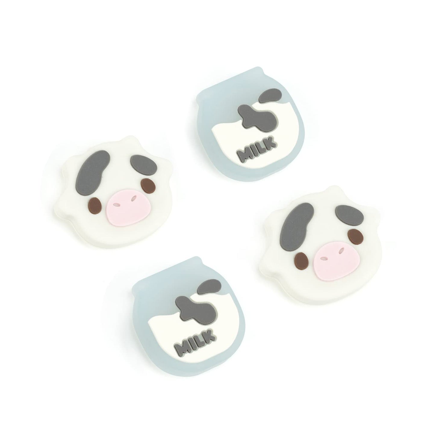 GeekShare Cute Silicone Joycon Thumb Grip Caps  Joystick Cover Compatible with Nintendo Switch/OLED/Switch Lite 4PCS - Dairy Cow