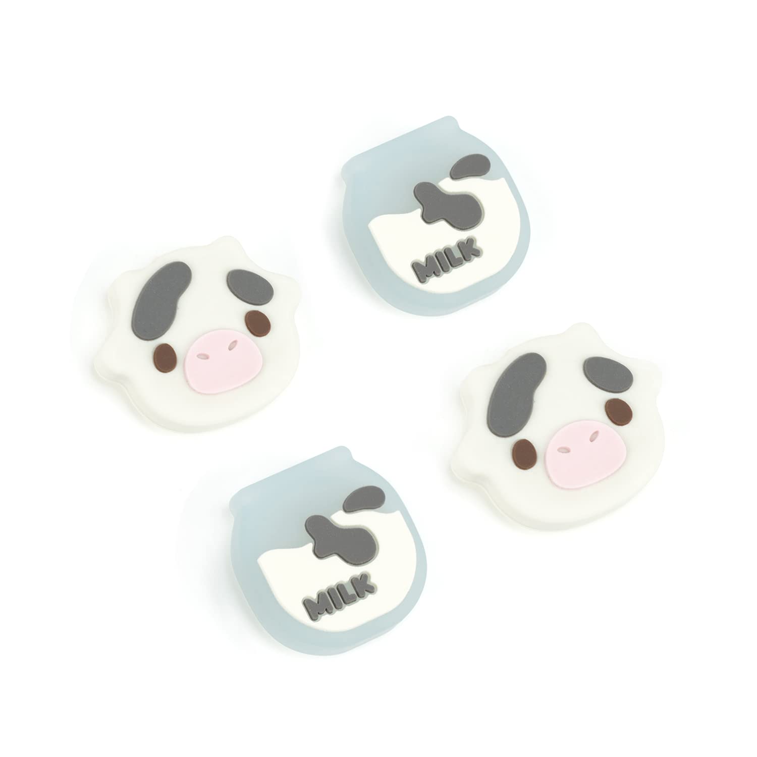 GeekShare Cute Silicone Joycon Thumb Grip Caps  Joystick Cover Compatible with Nintendo Switch/OLED/Switch Lite 4PCS - Dairy Cow