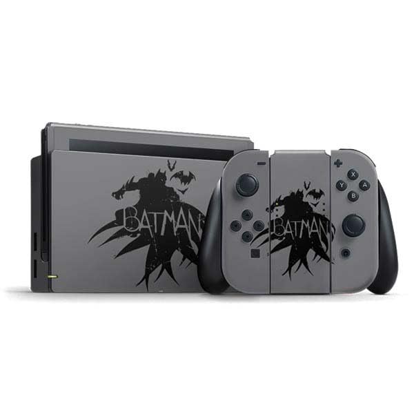 Skinit Decal Gaming Skin Compatible with Nintendo Switch Bundle - Officially Licensed DC Comics Batman Silhouette Art Design