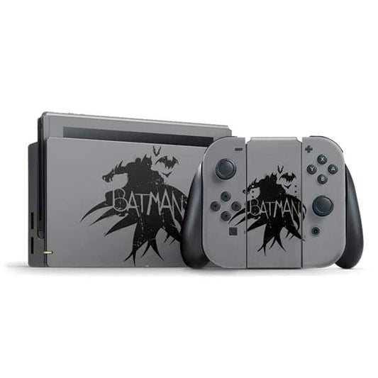 Skinit Decal Gaming Skin Compatible with Nintendo Switch Bundle - Officially Licensed DC Comics Batman Silhouette Art Design