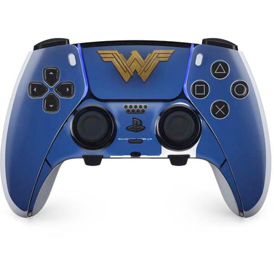 Skinit Decal Gaming Skin Compatible with PS5 DualSense Edge Pro Controller - Officially Licensed DC Comics Wonder Woman Movie Emblem Design