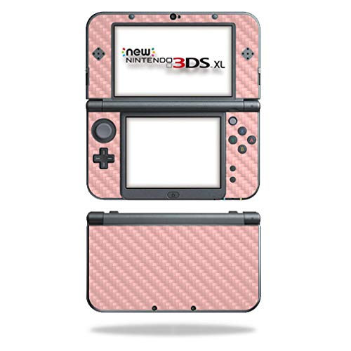 MightySkins Carbon Fiber Skin for Nintendo New 3DS XL (2015) - Blush | Protective  Durable Textured Carbon Fiber Finish | Easy to Apply  Remove  and Change Styles | Made in The USA