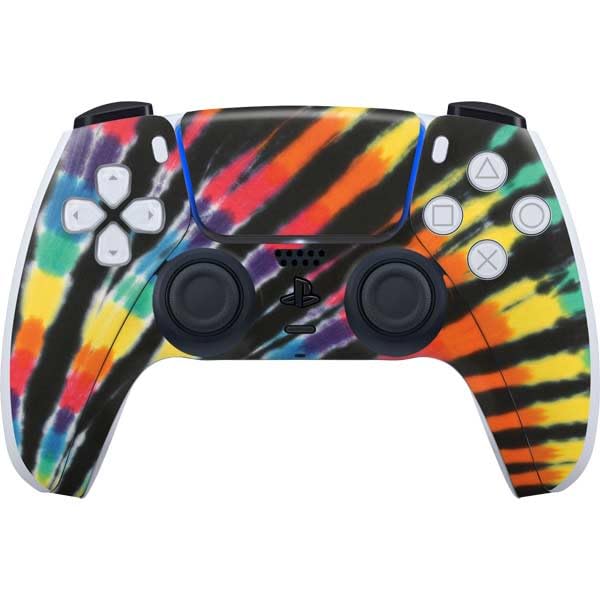 Skinit Decal Gaming Skin Compatible with PS5 Controller - Officially Licensed Liquid Blue Tie Dye - Rainbow Design