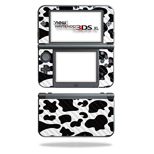MightySkins Carbon Fiber Skin for Nintendo New 3DS XL (2015) - Cow Print | Protective  Durable Textured Carbon Fiber Finish | Easy to Apply  Remove  and Change Styles | Made in The USA
