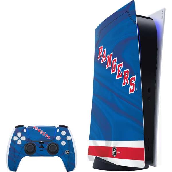 Skinit Decal Gaming Skin Compatible with PS5 Bundle - Officially Licensed NHL New York Rangers Home Jersey Design