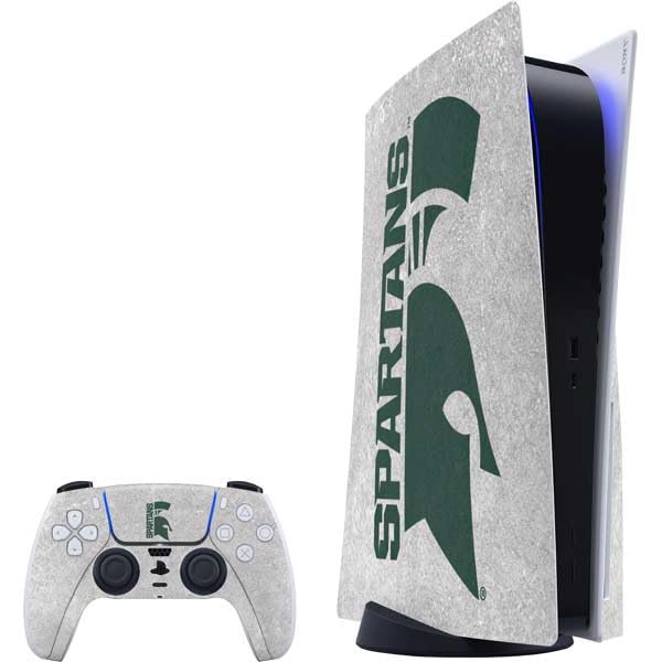 Skinit Decal Gaming Skin Compatible with PS5 Bundle - Officially Licensed Michigan State University Spartans Half Logo Design