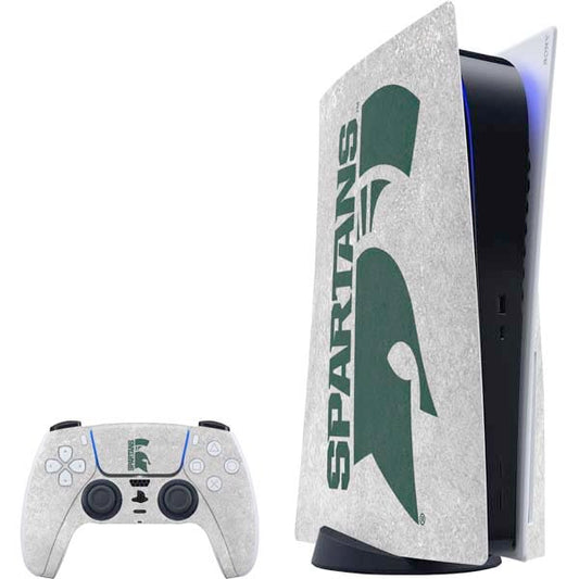 Skinit Decal Gaming Skin Compatible with PS5 Bundle - Officially Licensed Michigan State University Spartans Half Logo Design