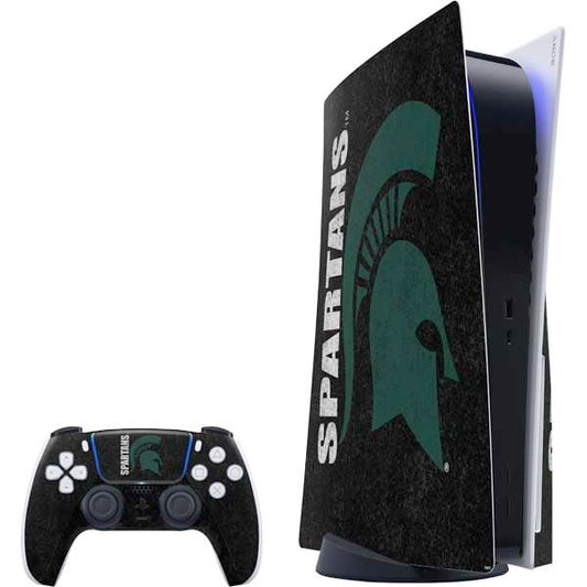 Skinit Decal Gaming Skin Compatible with PS5 Bundle - Officially Licensed Michigan State University Bold Spartans Logo Design