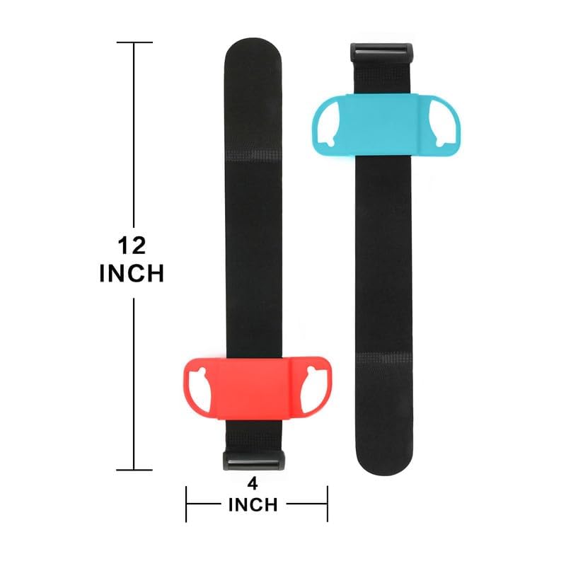 ECHZOVE Just Dance Wrist Strap for Nintendo Switch - Adjustable 3.15-7.5" Band for Kids, RedBlue - Compatible with Just Dance 2025/2024/2023