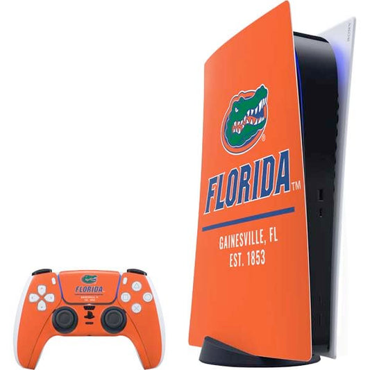 Skinit Decal Gaming Skin Compatible with PS5 Bundle - Officially Licensed University of Florida Gainesville Est 1853 Design