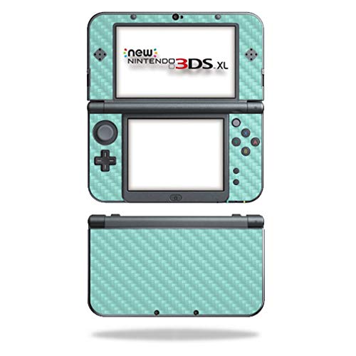 MightySkins Carbon Fiber Skin for Nintendo New 3DS XL (2015) - Seafoam | Protective  Durable Textured Carbon Fiber Finish | Easy to Apply  Remove  and Change Styles | Made in The USA