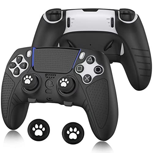 BRHE Anti-Slip Silicone Cover Case for ps5 Edge Controller Soft Rubber Protector Skin for ps5 Edge Wireless Controller with 2 Th