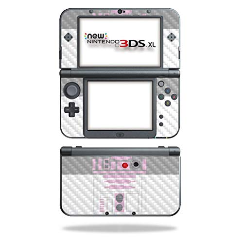 MightySkins Carbon Fiber Skin for Nintendo New 3DS XL (2015) - Pink Cyber Bot | Protective  Durable Textured Carbon Fiber Finish | Easy to Apply  Remove  and Change Styles | Made in The USA