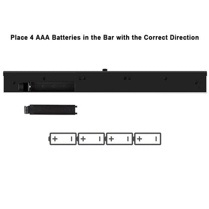 SOONORY Replacement Wireless Sensor Bar for Nintendo Wii/Wii U - Infrared IR Ray Receiver, Includes Stand & 4 AAA Batteries, Black