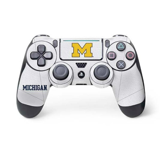 Skinit Decal Gaming Skin Compatible with PS4 Pro/Slim Controller - Officially Licensed University of Michigan White Jersey Design