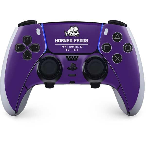 Skinit Decal Gaming Skin Compatible with PS5 DualSense Edge Pro Controller - Officially Licensed Texas Christian University Horned Frogs Fort Worth Design
