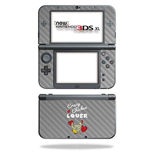 MightySkins Carbon Fiber Skin for Nintendo New 3DS XL (2015) - Crazy Chicken Lover | Protective  Durable Textured Carbon Fiber Finish | Easy to Apply  Remove  and Change Styles | Made in The USA