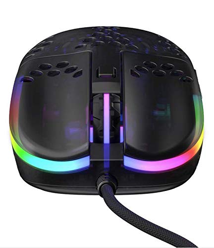 Xtrfy MZ1 Gaming Mouse - Ultra Lightweight, Custom RGB, Black/Transparent, Model MZ1-RGB-BLACK-TP