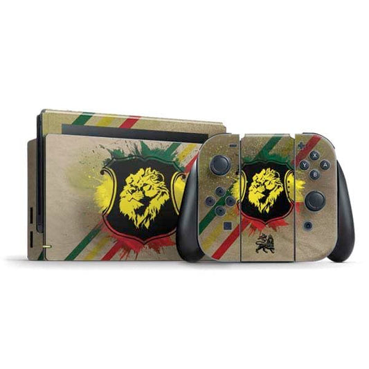 Skinit Decal Gaming Skin Compatible with Nintendo Switch Bundle - Lion of Judah Shield Design