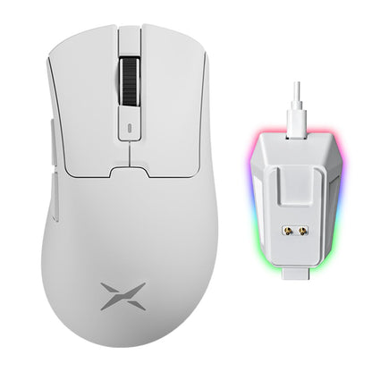 DeLUX M900PRO Wireless Gaming Mouse, 8000Hz Polling Rate, RGB Dock, 63g Ergonomic, PAW3395 Sensor, 26000DPI, White