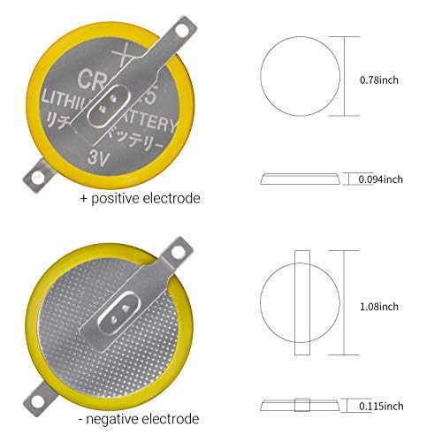 taessv CR2025 3V Lithium Game Battery - 12 Pack with Solder Tabs for NES, SNES, Gameboy, Sega Genesis Replacement