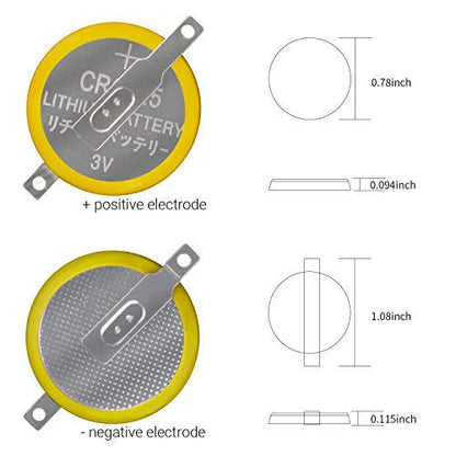 taessv CR2025 3V Lithium Game Battery - 12 Pack with Solder Tabs for NES, SNES, Gameboy, Sega Genesis Replacement