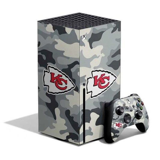 Skinit Decal Gaming Skin Compatible with Xbox Series X Bundle - Officially Licensed NFL Kansas City leaders Camo Design