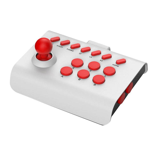 Arcade Fight Stick Joystick For PS4/PS3/PC,Game Controller Fighting Joystick with Turbo & Macro Functions (white red)