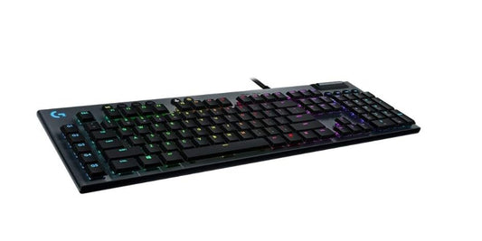 Logitech G815 LIGHTSYNC RGB Mechanical Gaming Keyboard with Low Profile GL Clicky key switch  5 programmable G-keys  USB Passthrough  dedicated media control - Clicky  Black (Renewed)