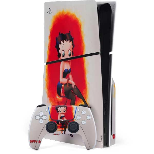 Skinit Decal Gaming Skin Compatible with PS5 Slim Disk Bundle - Officially Licensed Betty Boop Stockings Design