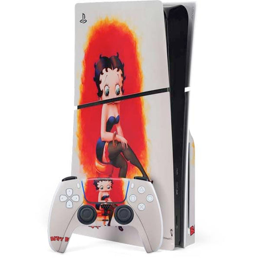 Skinit Decal Gaming Skin Compatible with PS5 Slim Disk Bundle - Officially Licensed Betty Boop Stockings Design