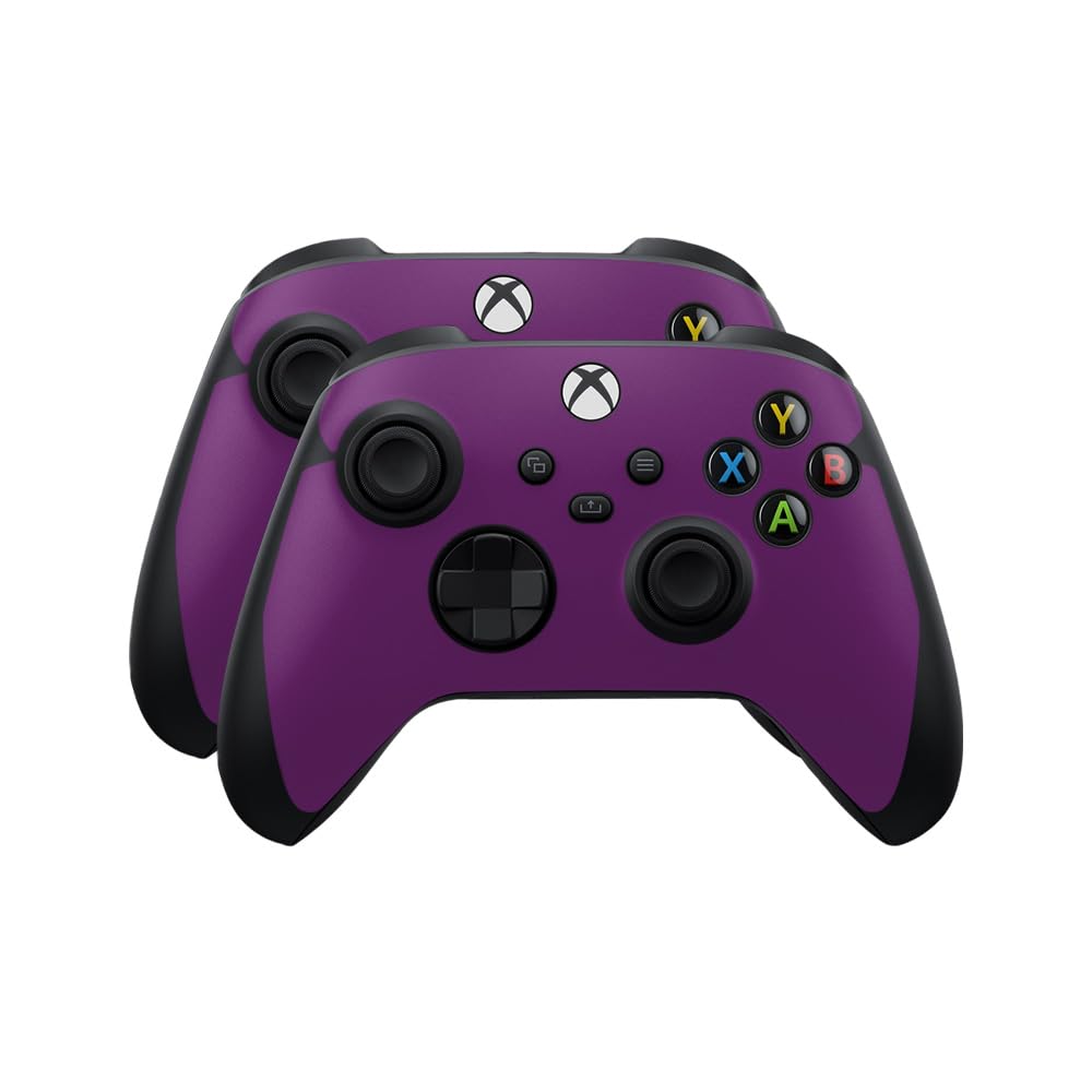 Skin Compatible with Microsoft Xbox Series X|S Controller (2 Pack) - Solid Purple - Premium 3M Vinyl Protective Wrap Decal Cover - Easy to Apply | Crafted in The USA by MightySkins