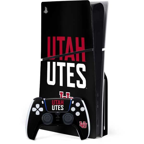 Skinit Decal Gaming Skin Compatible with PS5 Slim Disk Bundle - Officially Licensed University of Utah Interlocking U Design
