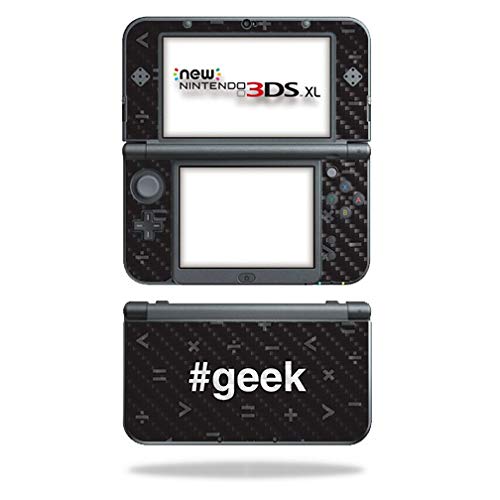 MightySkins Carbon Fiber Skin for Nintendo New 3DS XL (2015) - Geek | Protective  Durable Textured Carbon Fiber Finish | Easy to Apply  Remove  and Change Styles | Made in The USA