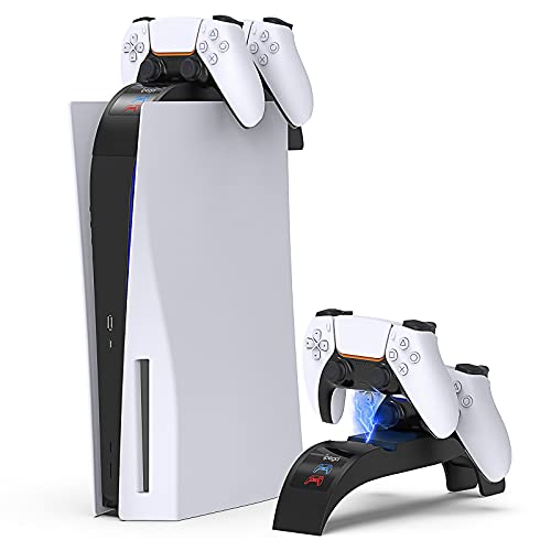 PS5 Controller Charger, Auarte High Speed Charging Dock Station for PS5, Built-in Safety Charging Chip, Dualsense Charging Stati