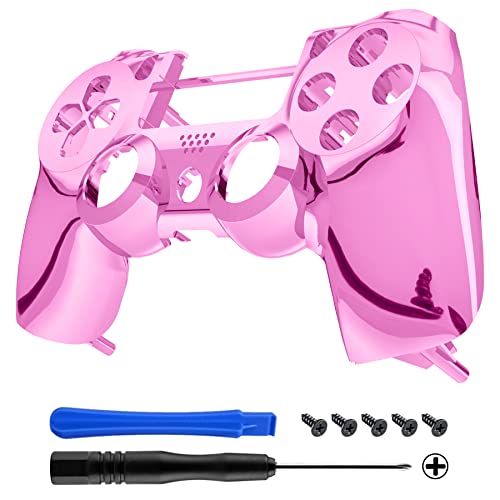 eXtremeRate Chrome Pink Edition Front Housing Shell Faceplate for Playstation 4 PS4 Slim PS4 Pro Controller JDM-040 JDM-050 JDM-