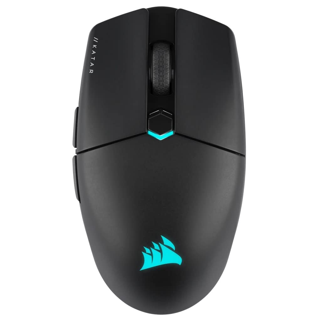Corsair KATAR Elite Wireless Ultra-Light FPS Gaming Mouse - 10 000 DPI - Symmetric Shape - Up to 110hrs Battery - iCUE Compatible - PC  PS5  PS4  Xbox - Black