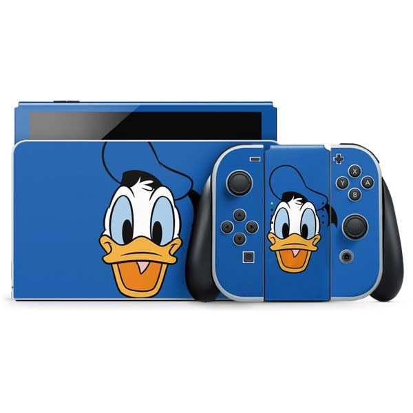 Skinit Decal Gaming Skin Compatible with Nintendo Switch OLED (2021) - Officially Licensed Disney Friends Donald Duck Up Close Design