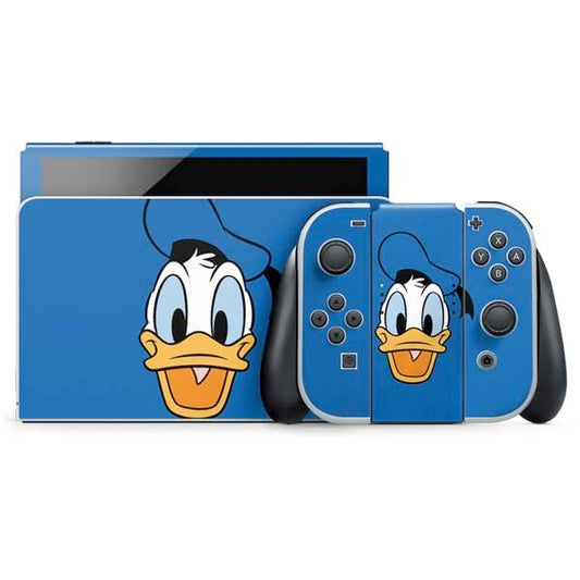 Skinit Decal Gaming Skin Compatible with Nintendo Switch OLED (2021) - Officially Licensed Disney Friends Donald Duck Up Close Design