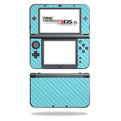 MightySkins Carbon Fiber Skin for Nintendo New 3DS XL (2015) - Baby Blue | Protective  Durable Textured Carbon Fiber Finish | Easy to Apply  Remove  and Change Styles | Made in The USA