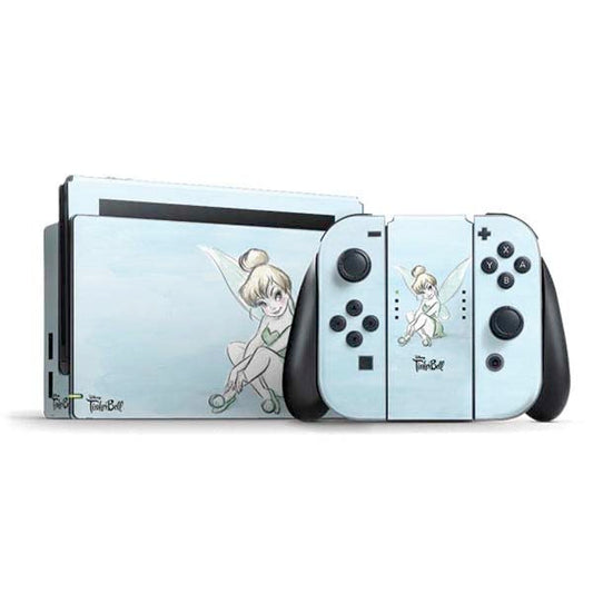 Skinit Decal Gaming Skin Compatible with Nintendo Switch Bundle - Officially Licensed Disney Tinker Bell Sketch Art Design