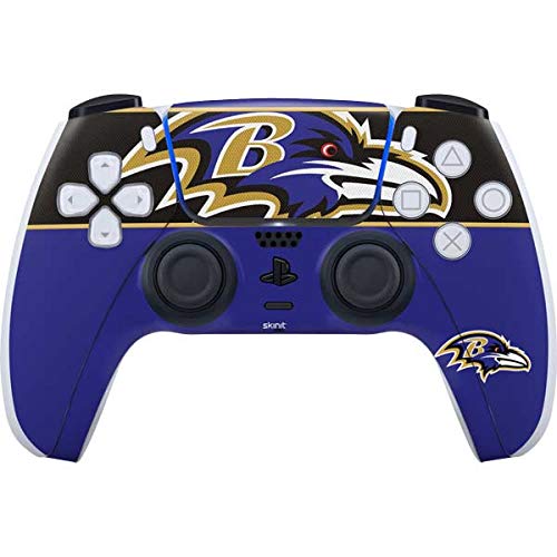 Skinit Decal Gaming Skin Compatible with PS5 Controller - Officially Licensed NFL Baltimore partyns Zone Block Design