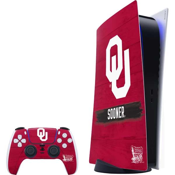 Skinit Decal Gaming Skin Compatible with PS5 Bundle - Officially Licensed University of Oklahoma Sooners Design