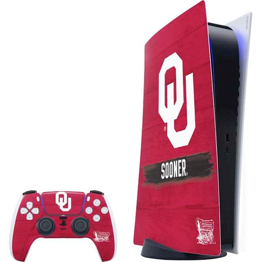 Skinit Decal Gaming Skin Compatible with PS5 Bundle - Officially Licensed University of Oklahoma Sooners Design