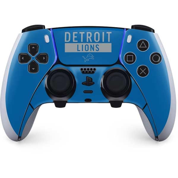 Skinit Decal Gaming Skin Compatible with PS5 DualSense Edge Pro Controller - Officially Licensed NFL Detroit Lions Blue Performance Series Design