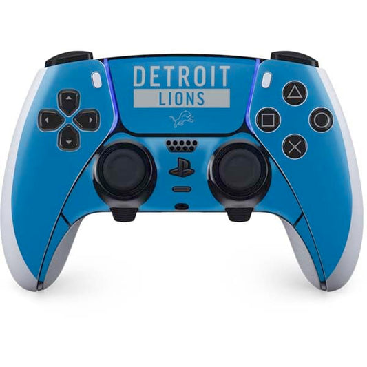 Skinit Decal Gaming Skin Compatible with PS5 DualSense Edge Pro Controller - Officially Licensed NFL Detroit Lions Blue Performance Series Design